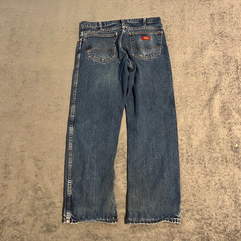 Vintage Faded Dickies Mens Straight Leg Denim Jeans 34x30 Medium Wash Workwear